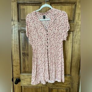 Wild Fable Pink Ditsy Print Midi Dress